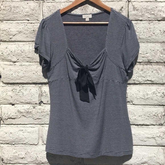 OJAY Black & White Stripe Tie Up Bow Top Size 14 - Picture 10 of 16